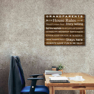 'Grandparents House Rules' by Cindy Jacobs, Canvas Wall Art,34 x 26