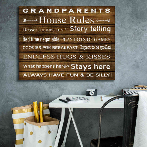 Image of 'Grandparents House Rules' by Cindy Jacobs, Canvas Wall Art,34 x 26