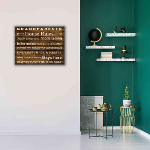 'Grandparents House Rules' by Cindy Jacobs, Canvas Wall Art,34 x 26
