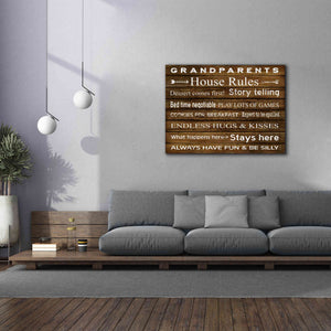 'Grandparents House Rules' by Cindy Jacobs, Canvas Wall Art,54 x 40