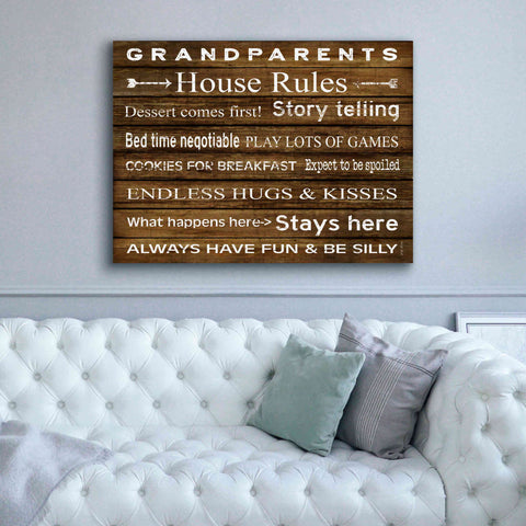 Image of 'Grandparents House Rules' by Cindy Jacobs, Canvas Wall Art,54 x 40