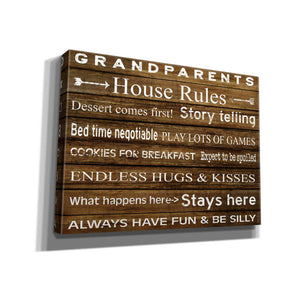 'Grandparents House Rules' by Cindy Jacobs, Canvas Wall Art