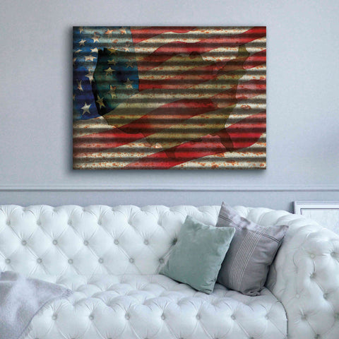 Image of 'American Flag on Metal' by Cindy Jacobs, Canvas Wall Art,54 x 40