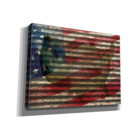 Image of 'American Flag on Metal' by Cindy Jacobs, Canvas Wall Art