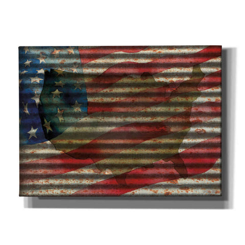 Image of 'American Flag on Metal' by Cindy Jacobs, Canvas Wall Art