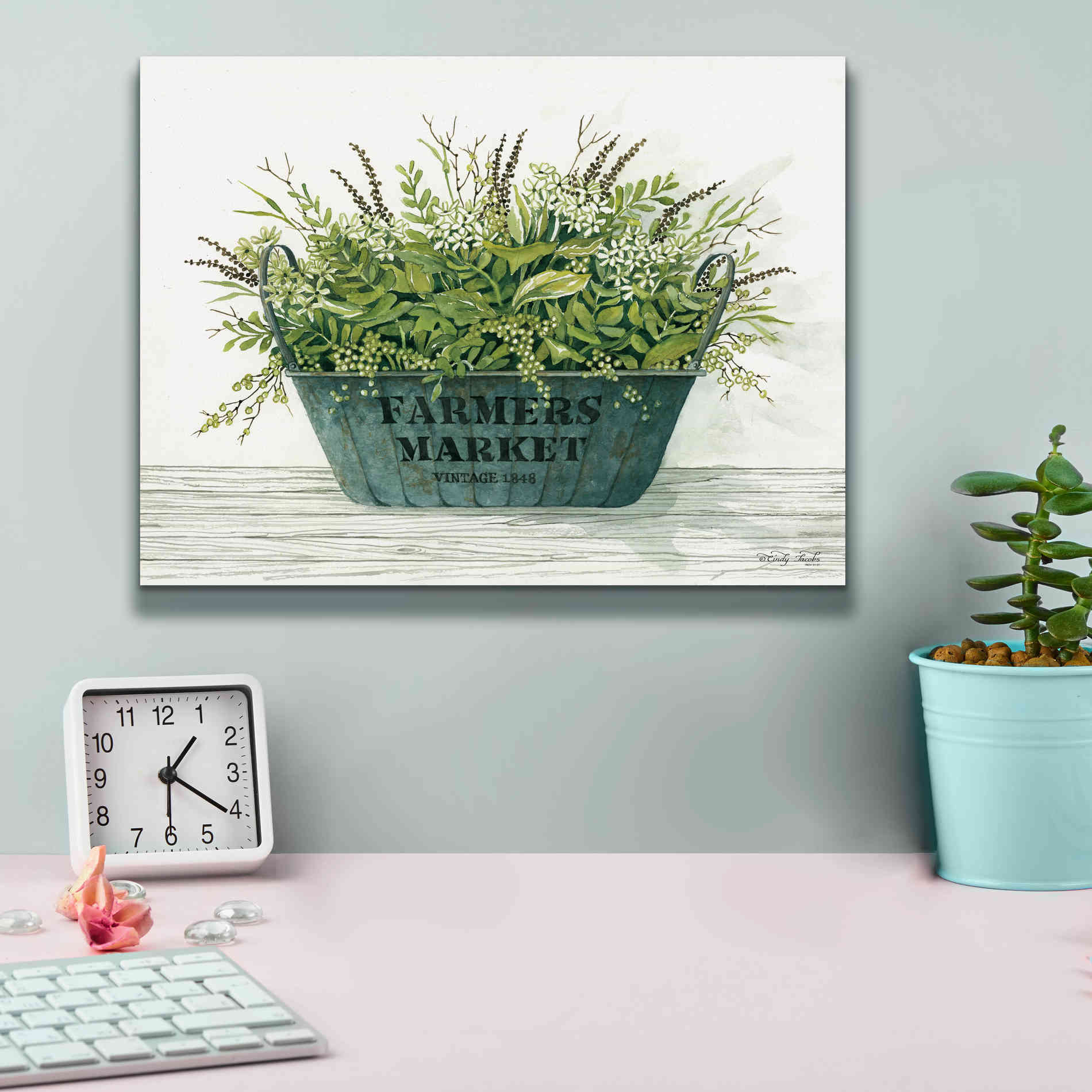 'Farmer's Market Vintage 1848' by Cindy Jacobs, Canvas Wall Art,16 x 12