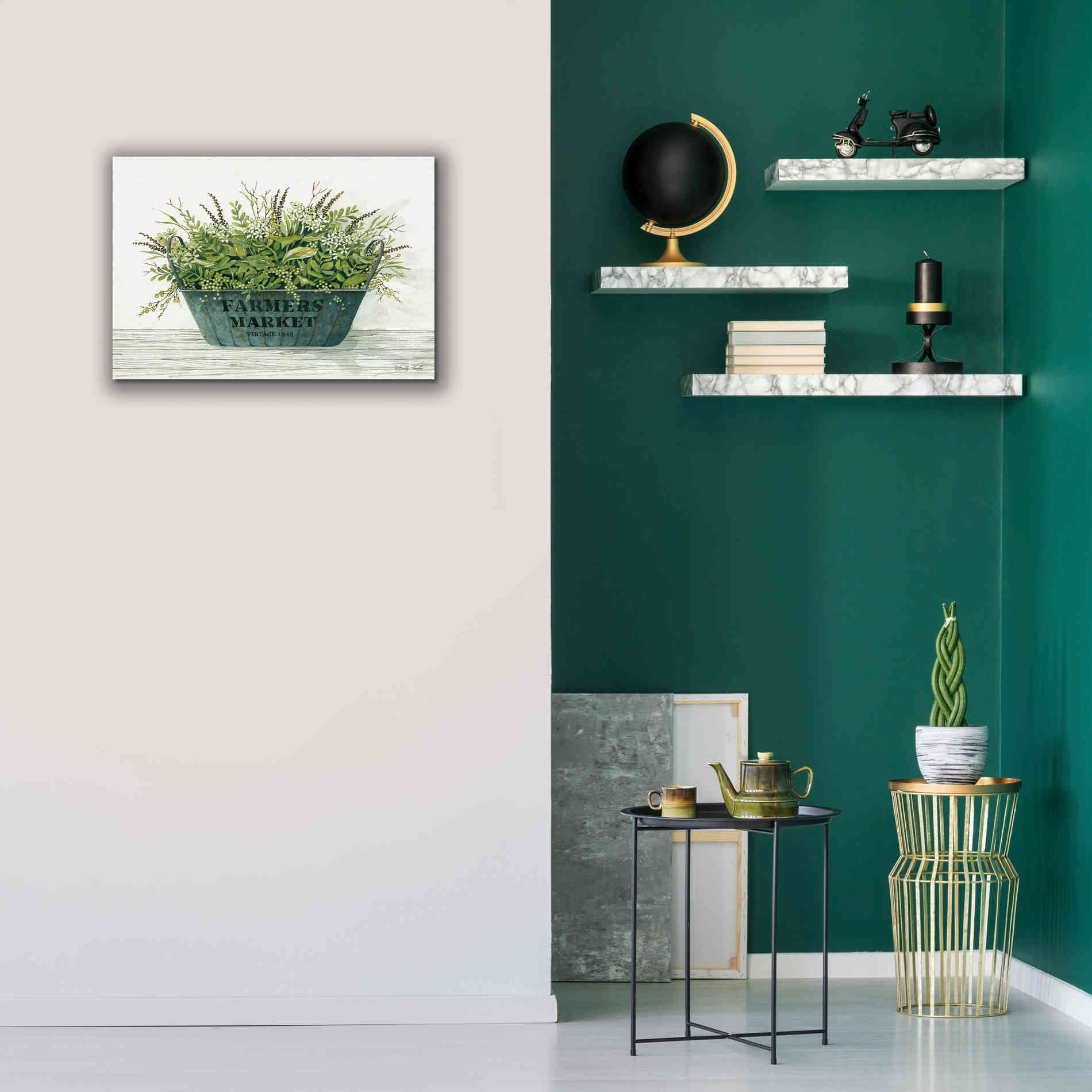 'Farmer's Market Vintage 1848' by Cindy Jacobs, Canvas Wall Art,26 x 18