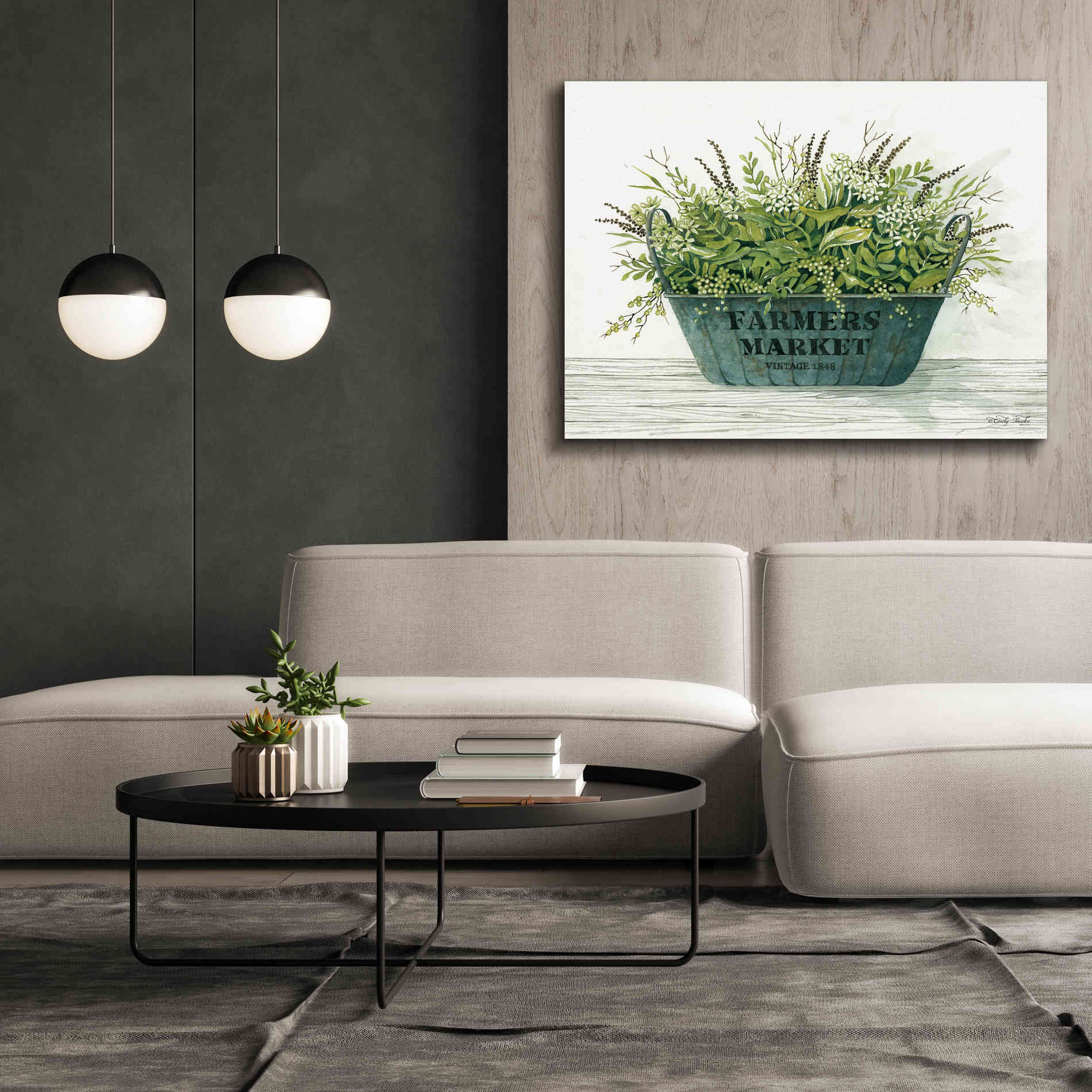 'Farmer's Market Vintage 1848' by Cindy Jacobs, Canvas Wall Art,54 x 40