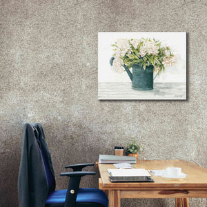 'Galvanized Watering Can Peonies' by Cindy Jacobs, Canvas Wall Art,34 x 26