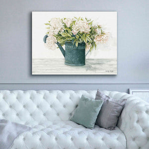 'Galvanized Watering Can Peonies' by Cindy Jacobs, Canvas Wall Art,54 x 40