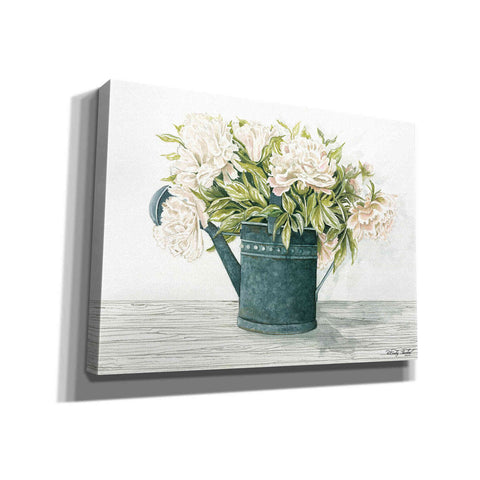 Image of 'Galvanized Watering Can Peonies' by Cindy Jacobs, Canvas Wall Art