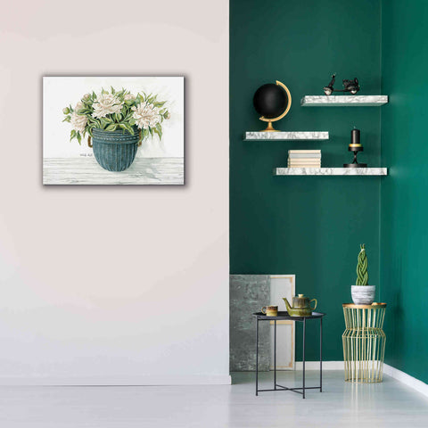 Image of 'Galvanized Pot Peonies' by Cindy Jacobs, Canvas Wall Art,34 x 26