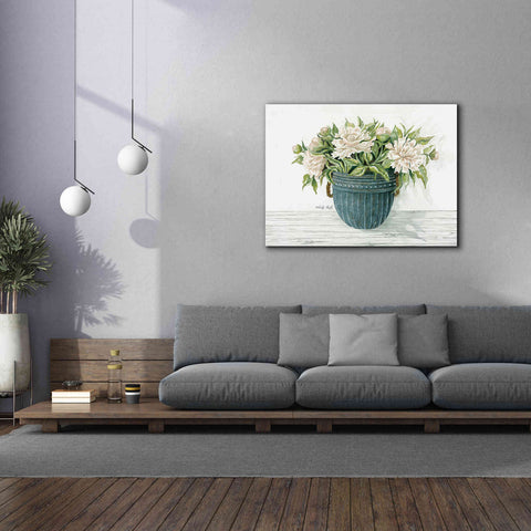 Image of 'Galvanized Pot Peonies' by Cindy Jacobs, Canvas Wall Art,54 x 40