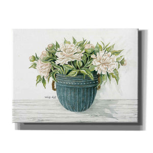 'Galvanized Pot Peonies' by Cindy Jacobs, Canvas Wall Art