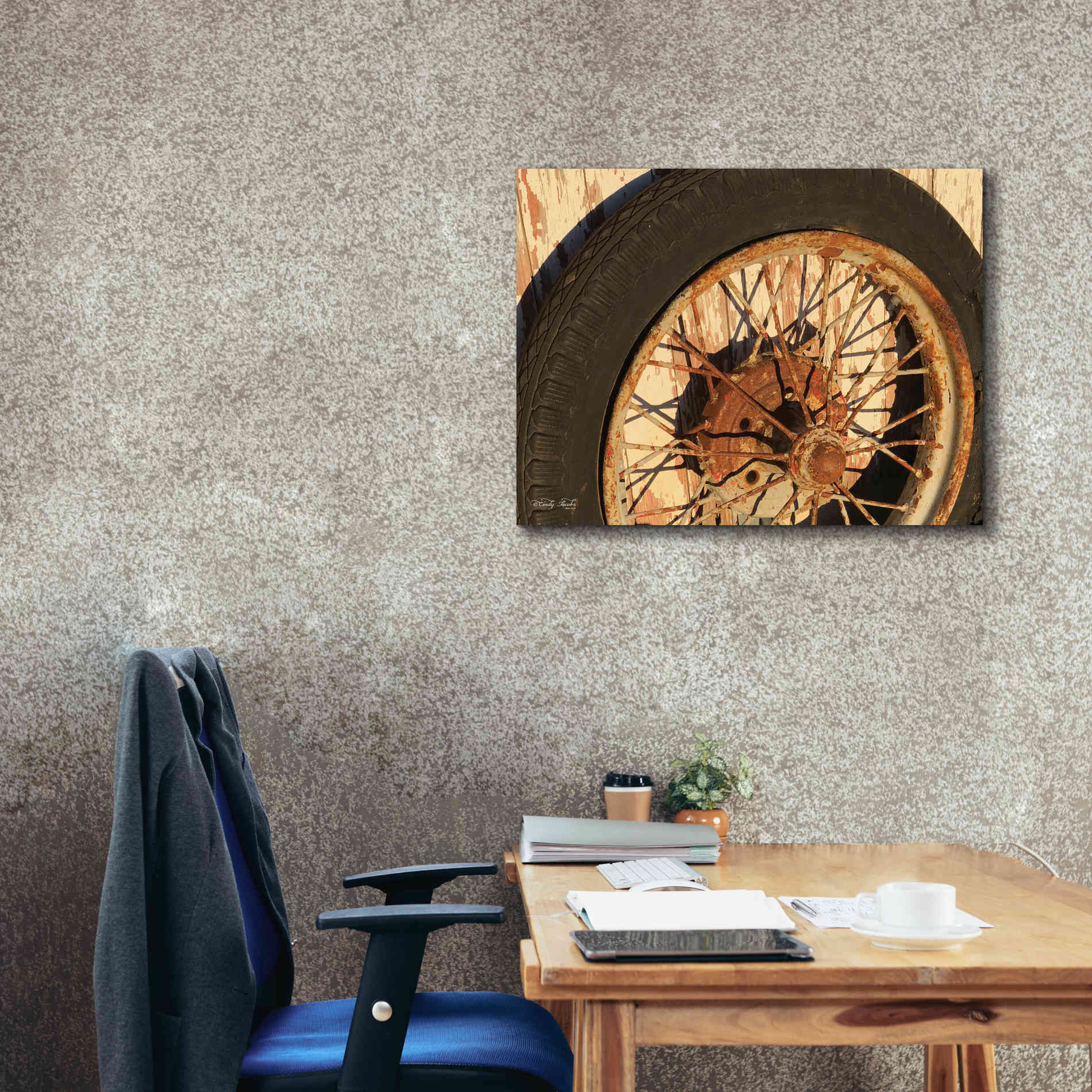 'Tire' by Cindy Jacobs, Canvas Wall Art,34 x 26