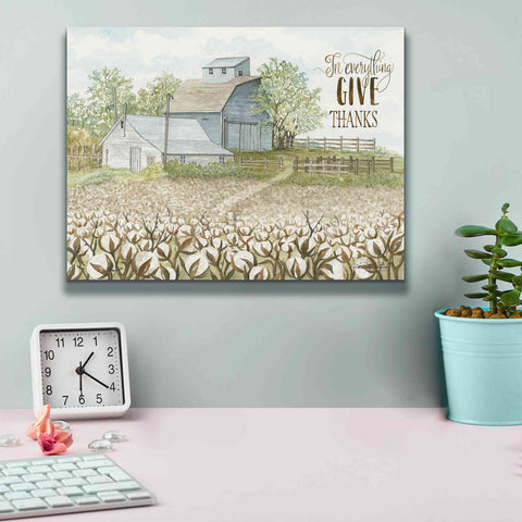 Image of 'In Everything Give Thanks Farmhouse' by Cindy Jacobs, Canvas Wall Art,16 x 12