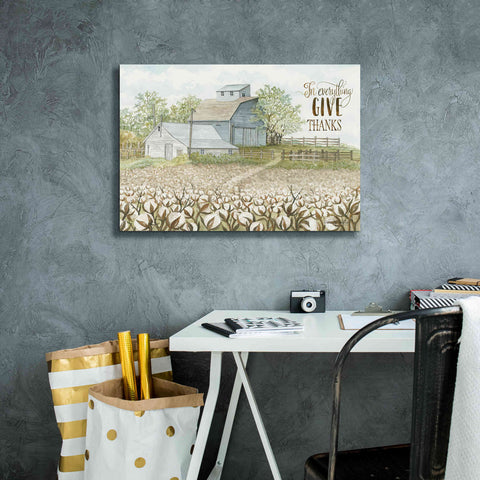 Image of 'In Everything Give Thanks Farmhouse' by Cindy Jacobs, Canvas Wall Art,26 x 18