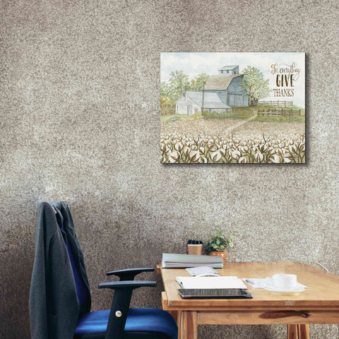 Image of 'In Everything Give Thanks Farmhouse' by Cindy Jacobs, Canvas Wall Art,34 x 26