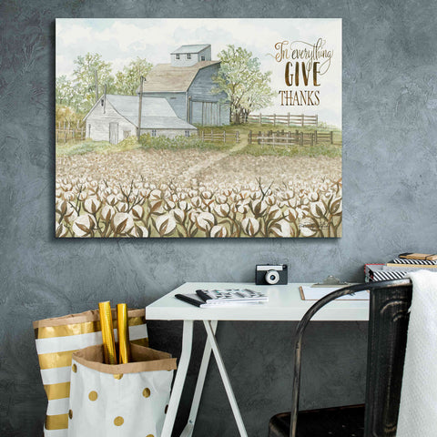 Image of 'In Everything Give Thanks Farmhouse' by Cindy Jacobs, Canvas Wall Art,34 x 26