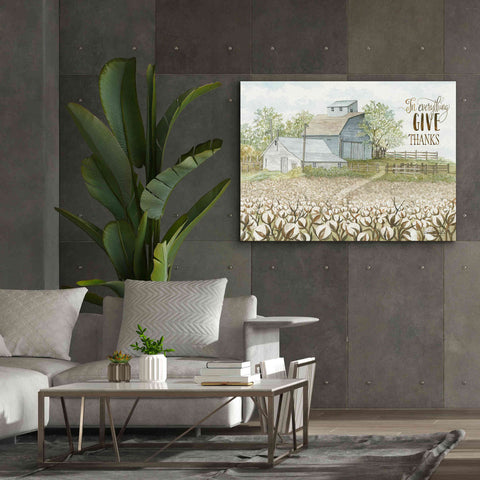 Image of 'In Everything Give Thanks Farmhouse' by Cindy Jacobs, Canvas Wall Art,54 x 40