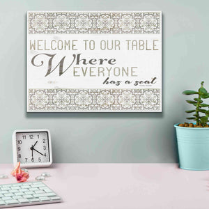 'Welcome to Our Table' by Cindy Jacobs, Canvas Wall Art,16 x 12