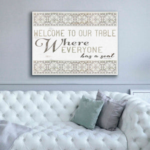 'Welcome to Our Table' by Cindy Jacobs, Canvas Wall Art,54 x 40