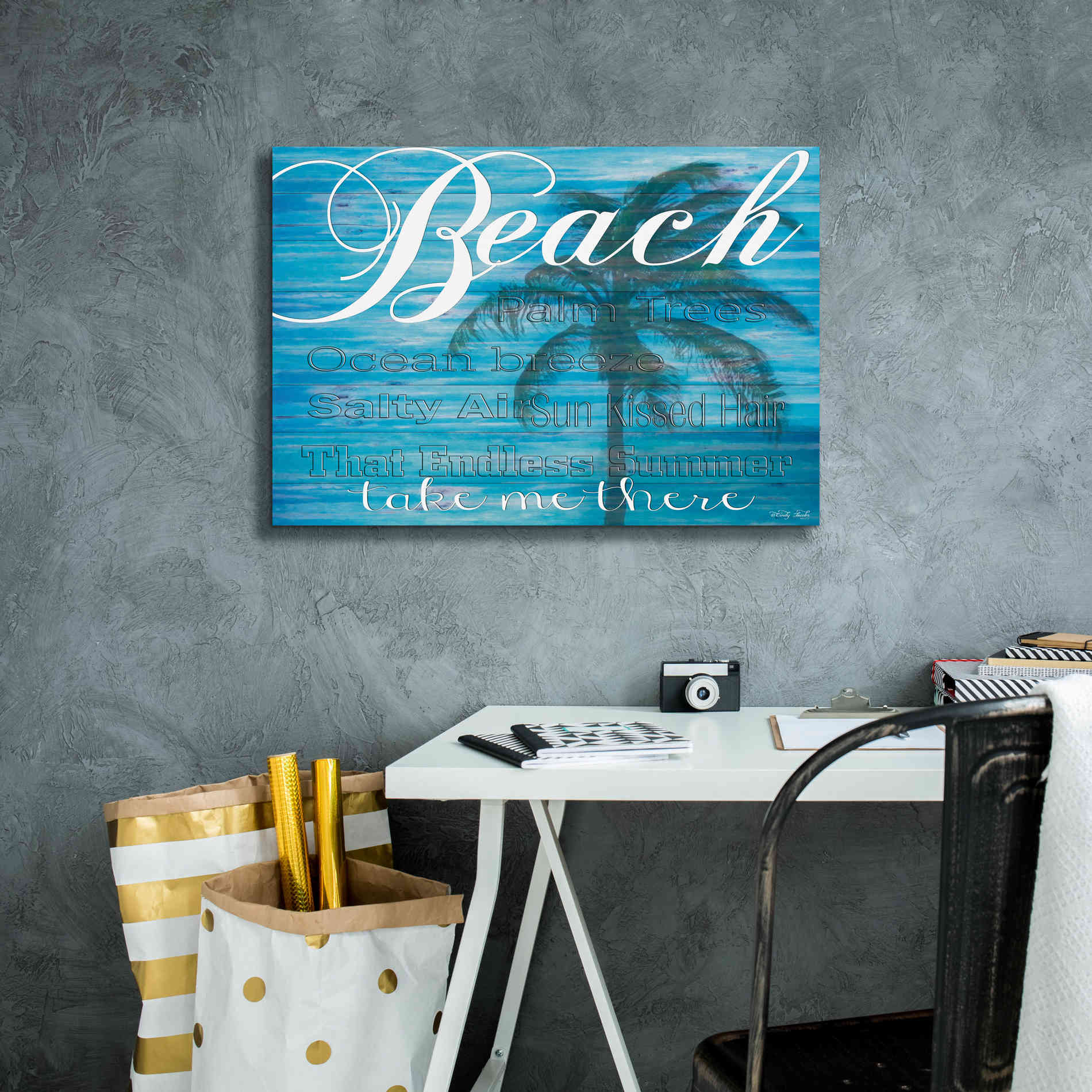 'Beach - Take Me There' by Cindy Jacobs, Canvas Wall Art,26 x 18