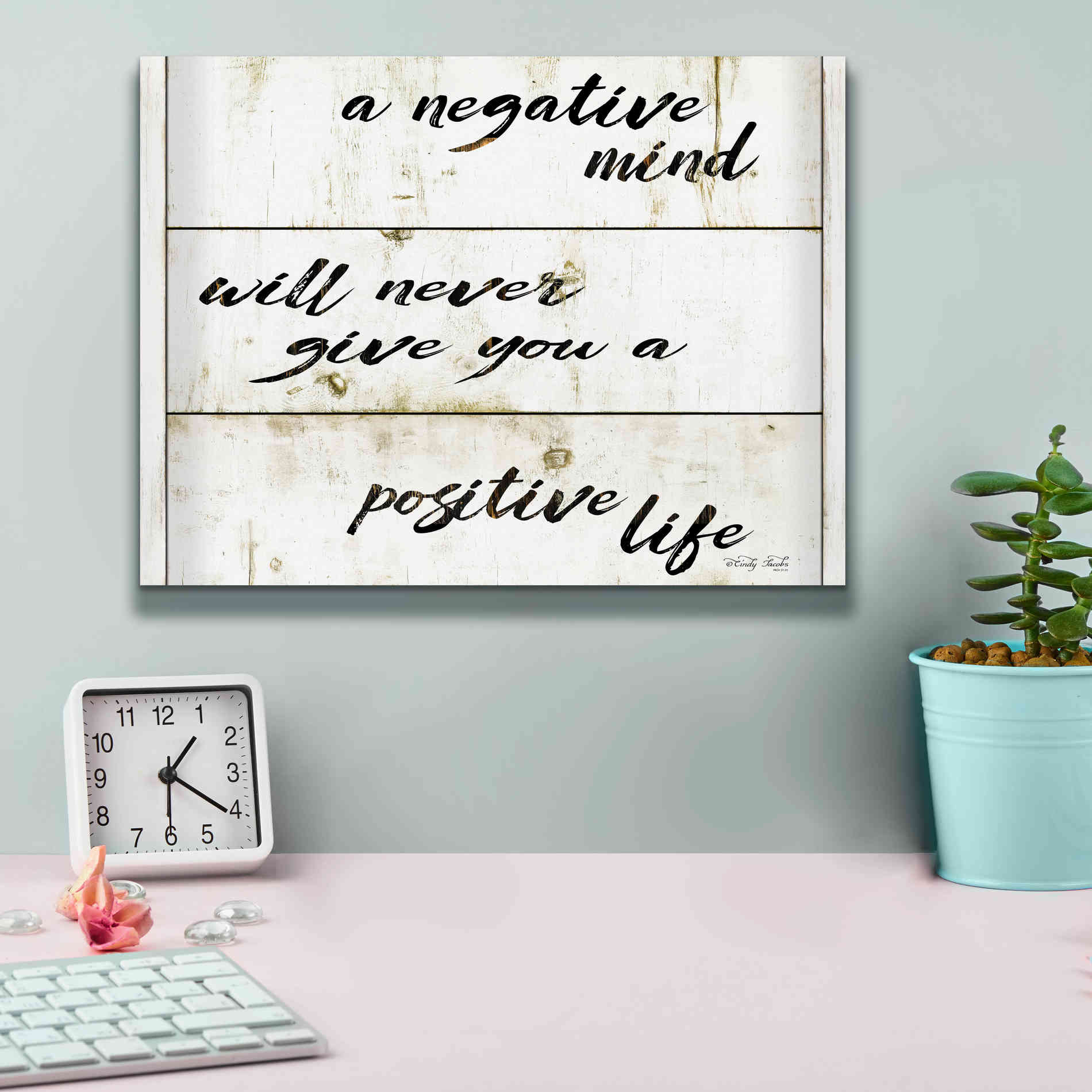 'Positive Life' by Cindy Jacobs, Canvas Wall Art,16 x 12