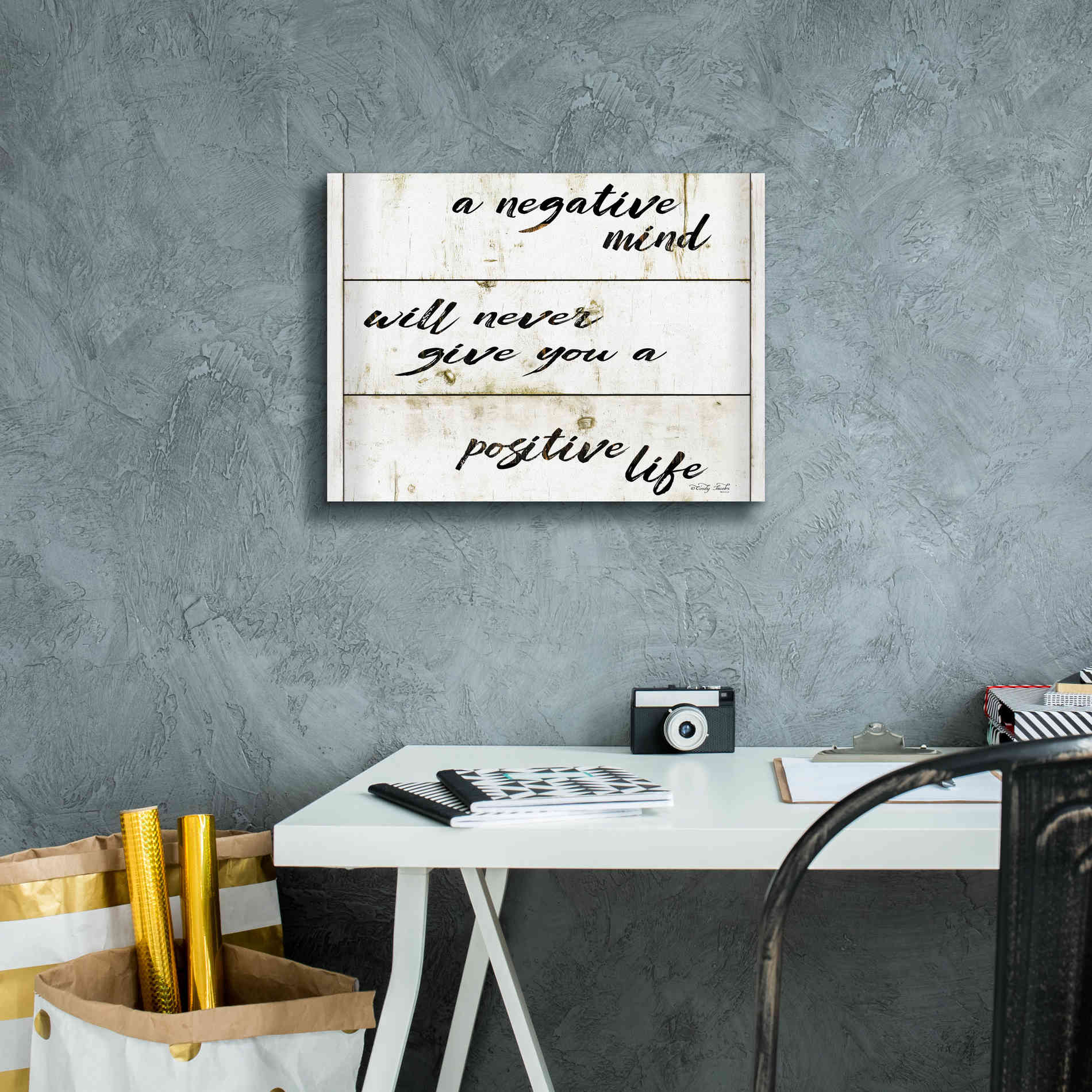 'Positive Life' by Cindy Jacobs, Canvas Wall Art,16 x 12