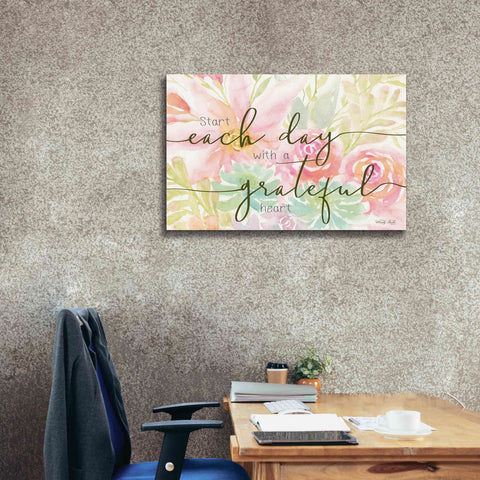 Image of 'Floral Grateful Heart' by Cindy Jacobs, Canvas Wall Art,40 x 26