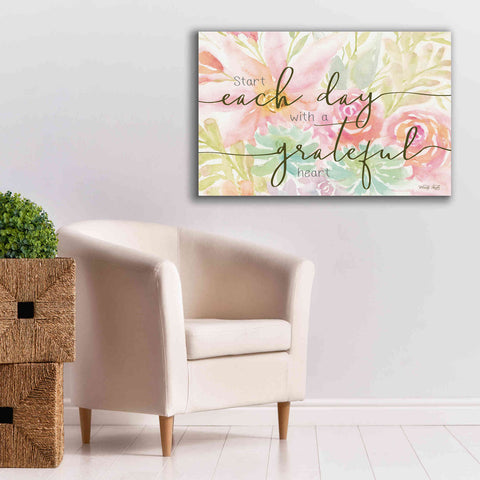 Image of 'Floral Grateful Heart' by Cindy Jacobs, Canvas Wall Art,40 x 26