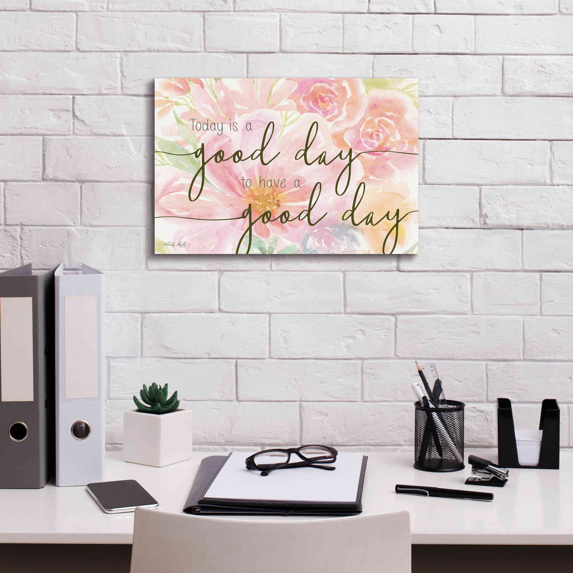 'Floral Good Day' by Cindy Jacobs, Canvas Wall Art,18 x 12