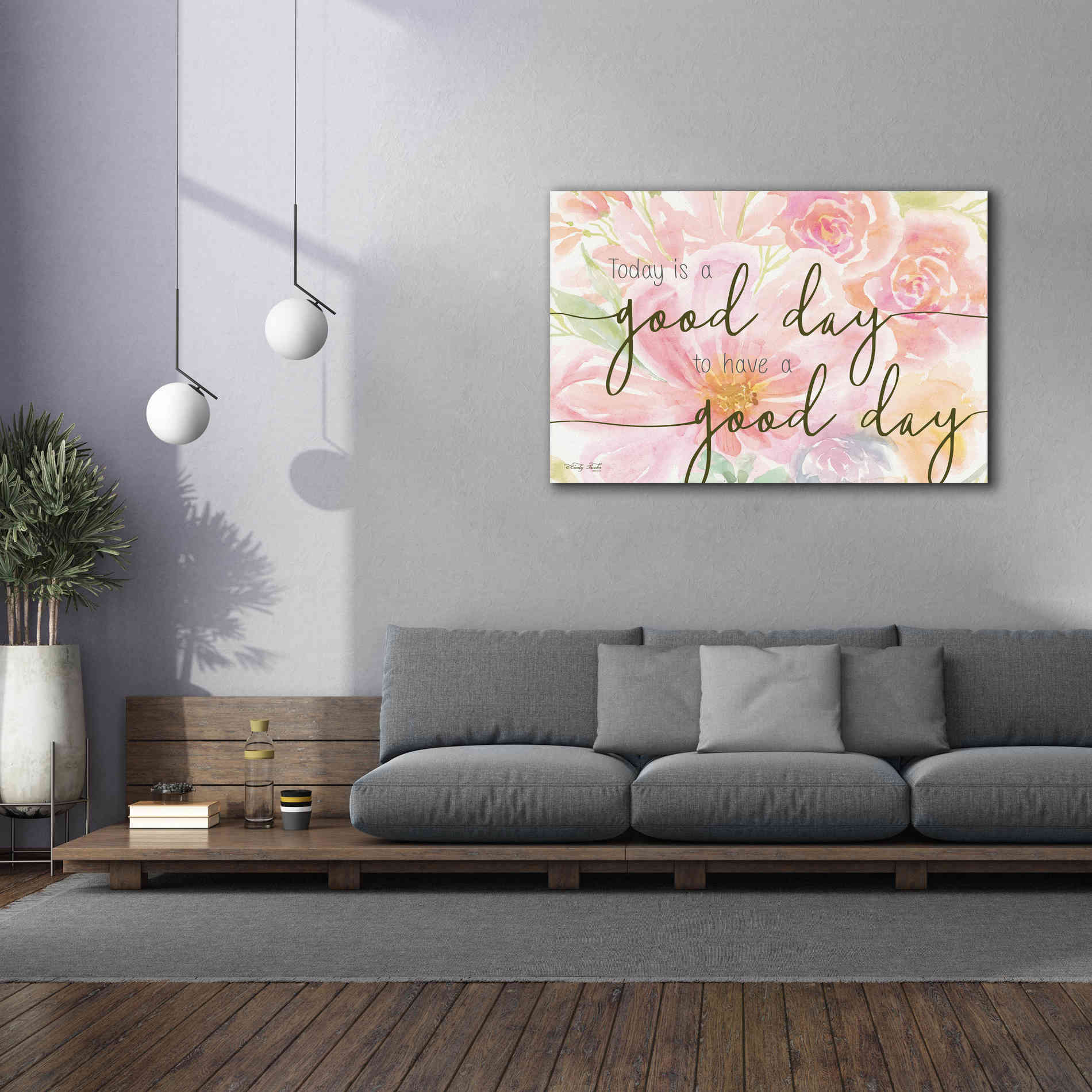 'Floral Good Day' by Cindy Jacobs, Canvas Wall Art,60 x 40