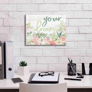 'Floral Follow Your Dreams' by Cindy Jacobs, Canvas Wall Art,16 x 12