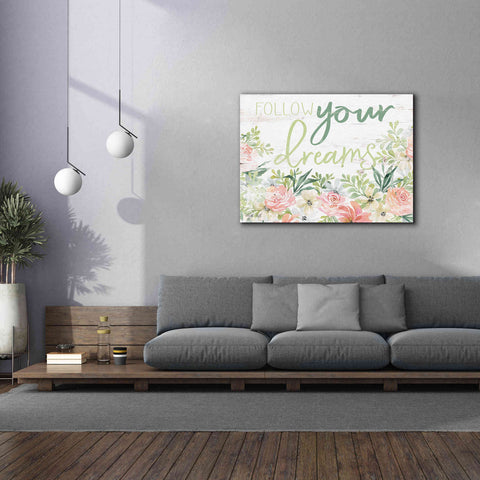 Image of 'Floral Follow Your Dreams' by Cindy Jacobs, Canvas Wall Art,54 x 40