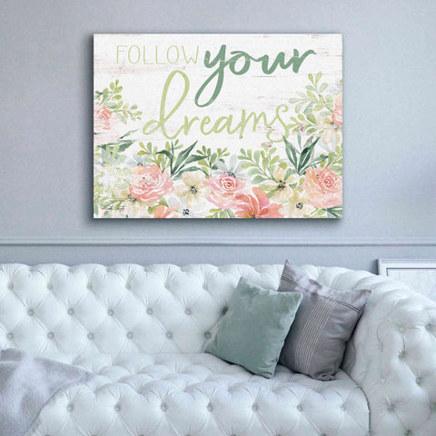 Image of 'Floral Follow Your Dreams' by Cindy Jacobs, Canvas Wall Art,54 x 40