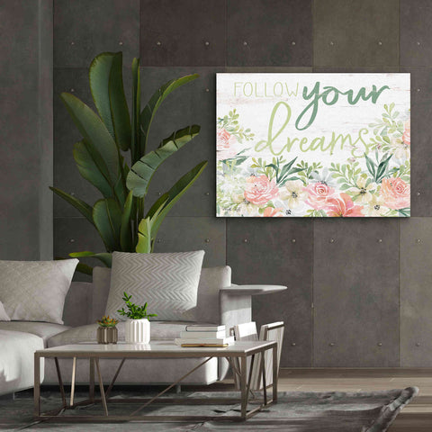 Image of 'Floral Follow Your Dreams' by Cindy Jacobs, Canvas Wall Art,54 x 40