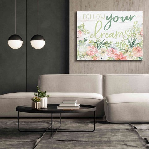 Image of 'Floral Follow Your Dreams' by Cindy Jacobs, Canvas Wall Art,54 x 40