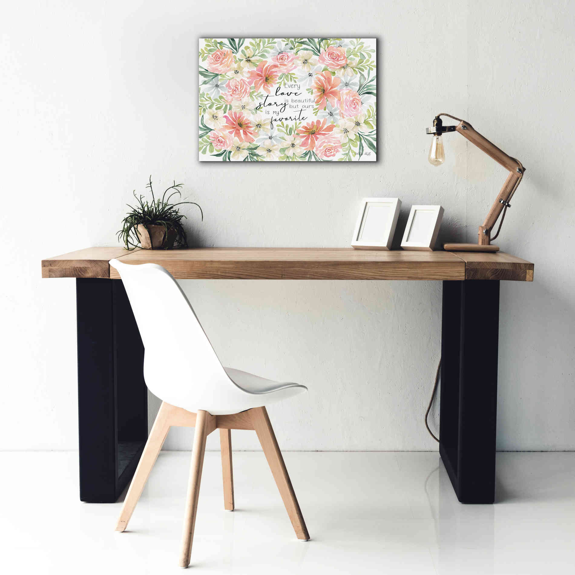 'Floral Love Story' by Cindy Jacobs, Canvas Wall Art,26 x 18