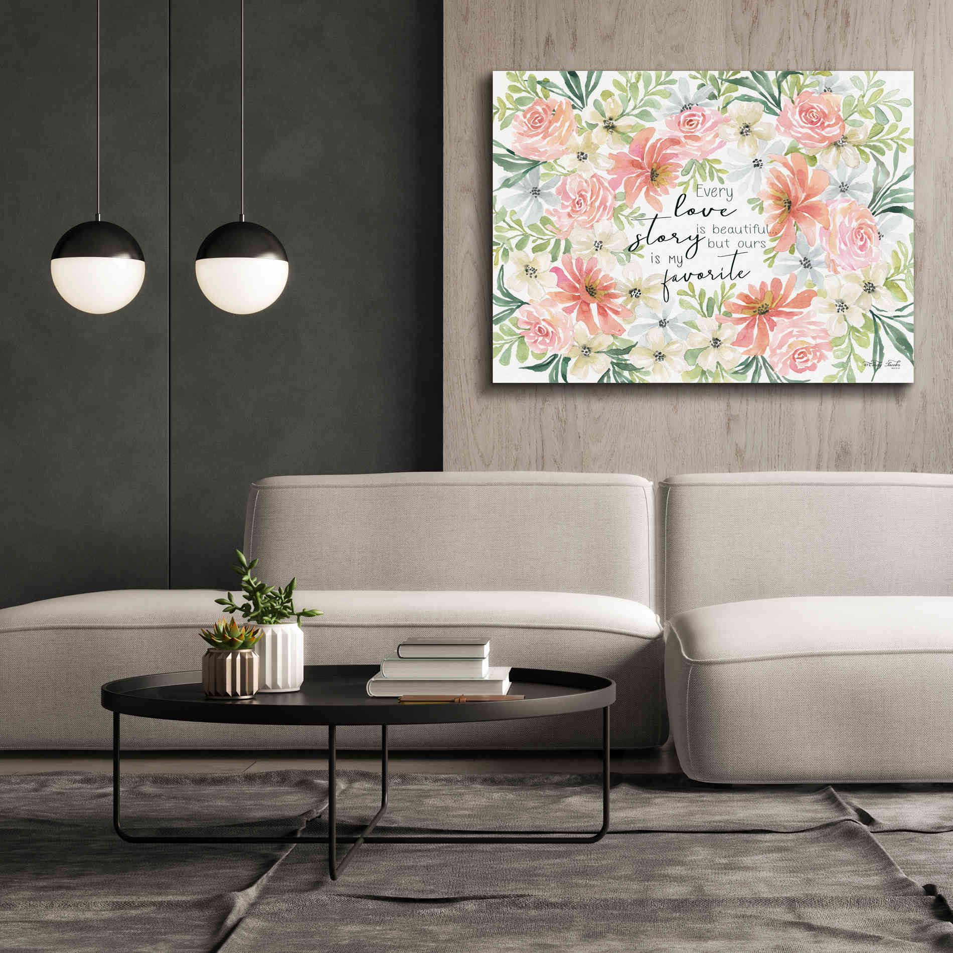'Floral Love Story' by Cindy Jacobs, Canvas Wall Art,54 x 40