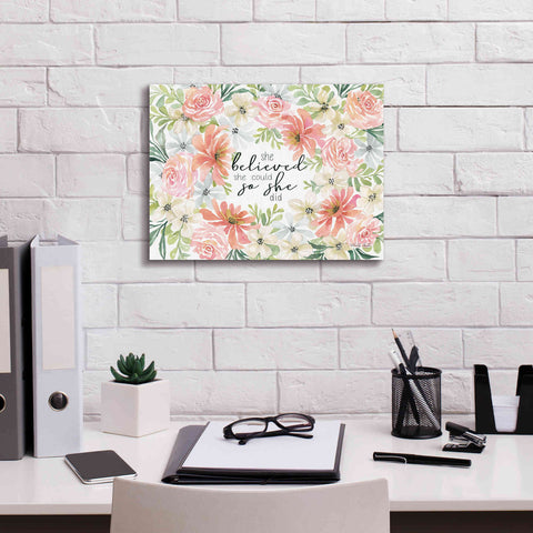 Image of 'Floral She Believed' by Cindy Jacobs, Canvas Wall Art,16 x 12
