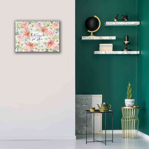 Image of 'Floral She Believed' by Cindy Jacobs, Canvas Wall Art,26 x 18