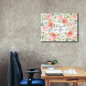 'Floral She Believed' by Cindy Jacobs, Canvas Wall Art,34 x 26
