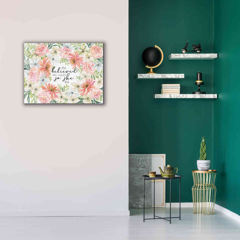 Image of 'Floral She Believed' by Cindy Jacobs, Canvas Wall Art,34 x 26