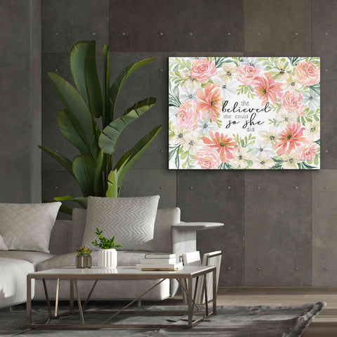 Image of 'Floral She Believed' by Cindy Jacobs, Canvas Wall Art,54 x 40