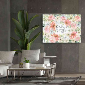 'Floral She Believed' by Cindy Jacobs, Canvas Wall Art,54 x 40