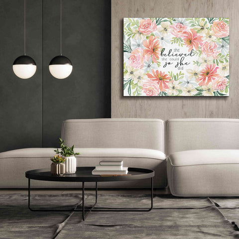 Image of 'Floral She Believed' by Cindy Jacobs, Canvas Wall Art,54 x 40