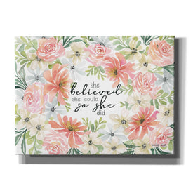 'Floral She Believed' by Cindy Jacobs, Canvas Wall Art