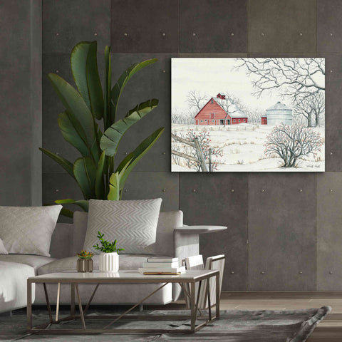 Image of 'Winter Barn' by Cindy Jacobs, Canvas Wall Art,54 x 40