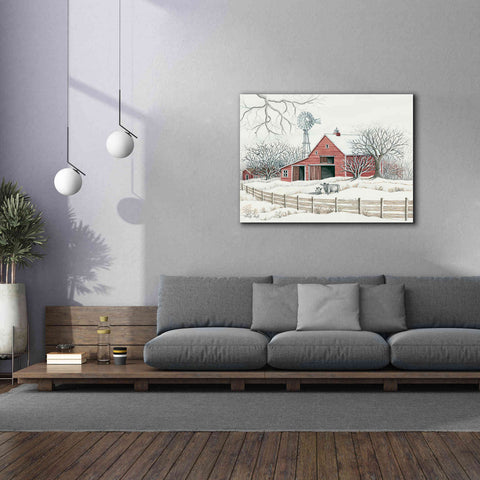 Image of 'Winter Barn with Windmill' by Cindy Jacobs, Canvas Wall Art,54 x 40